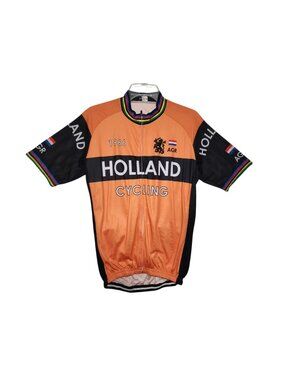 Holland Cycling Jersey Men XXL Orange Black Full Zip Bike Shirt World Champion